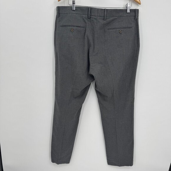 J Crew Thompson Tapered Mens Gray Pants 36x30 Cotton Sharkskin Work Flat Front - Picture 7 of 9